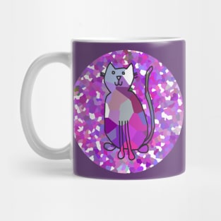Cat on Purple Circle Mug